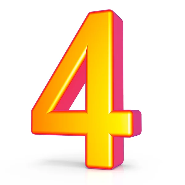 3d golden number 4 — Stock Photo, Image