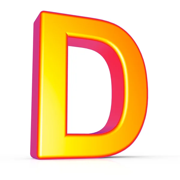 3D золота літера D — стокове фото