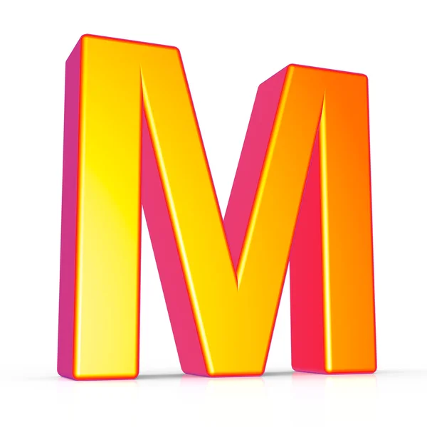 Carta dourada 3D M — Fotografia de Stock