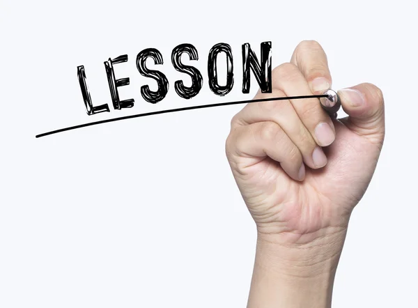 Lesson written by hand — Stock Photo, Image