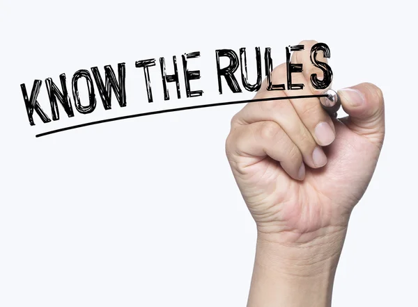 Know the rules written by hand — Stock Photo, Image