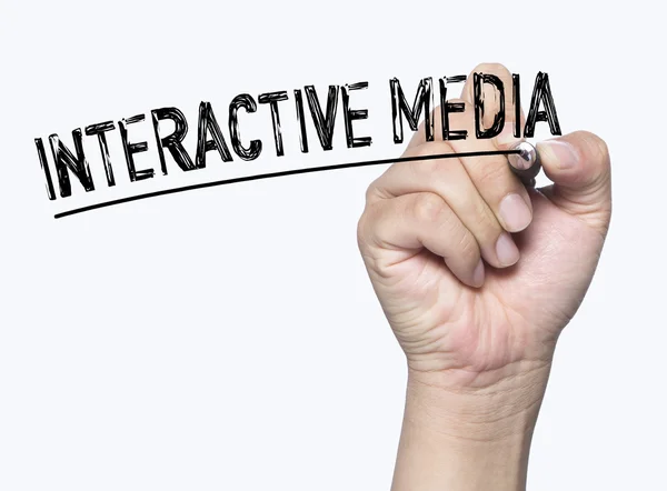 Interactive media written by hand — Stock Photo, Image