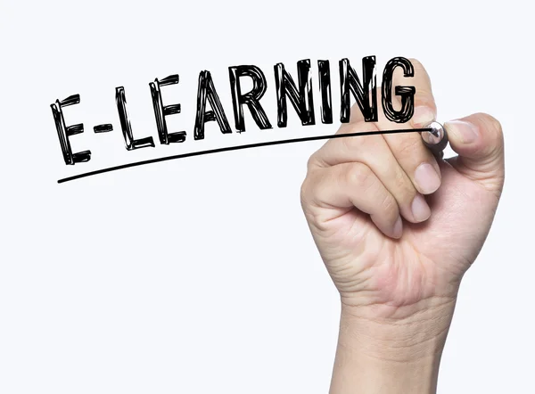 E-learning written by hand — Stock Photo, Image