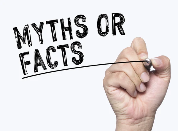 Myth fact written by hand — Stock Photo, Image