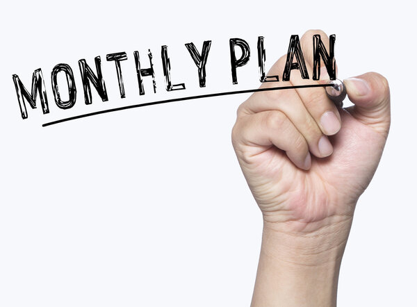 monthly plan written by hand