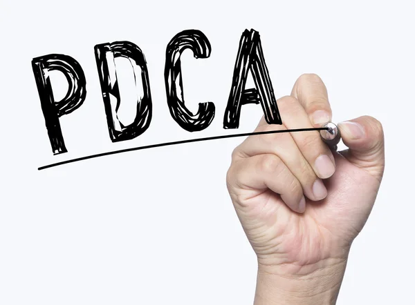 PDCA written by hand — Stock Photo, Image