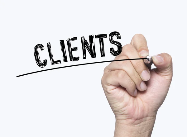 Clients written by hand — Stock Photo, Image