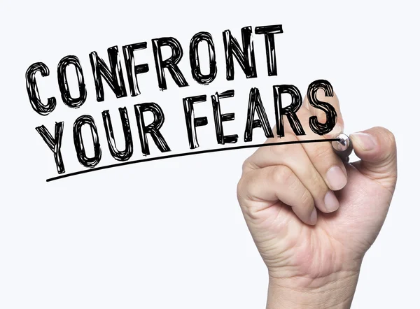 Confront fears written by hand — Stock Photo, Image