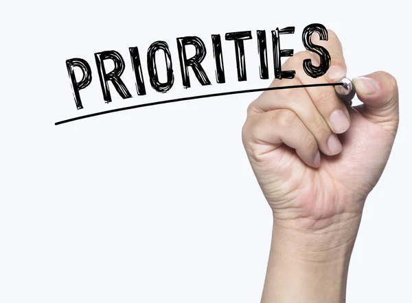 Priorities written by hand — Stock Photo, Image