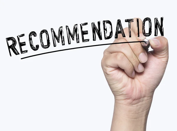 Recommendation  written by hand — Stock Photo, Image