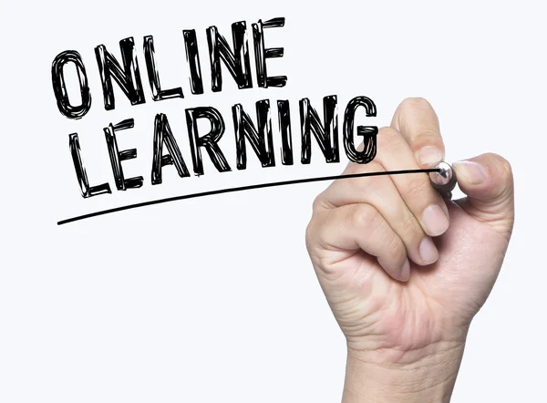 Online learning written by hand — Stock Photo, Image