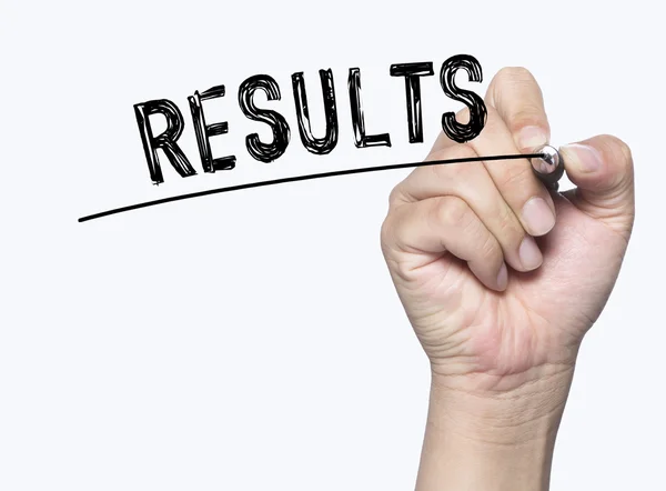 Results written by hand — Stock Photo, Image