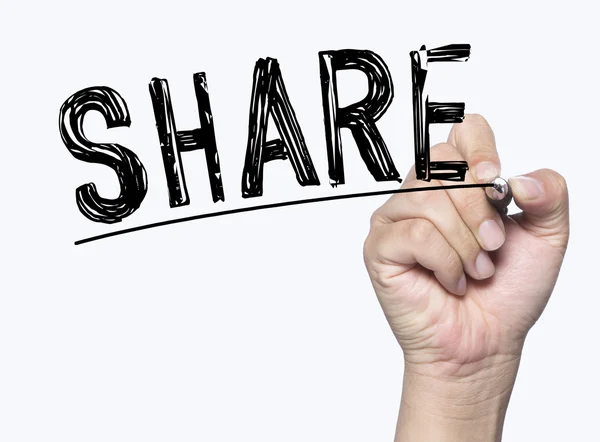 Share written by hand — Stock Photo, Image