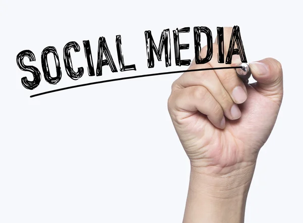 Sociale media met de hand geschreven — Stockfoto