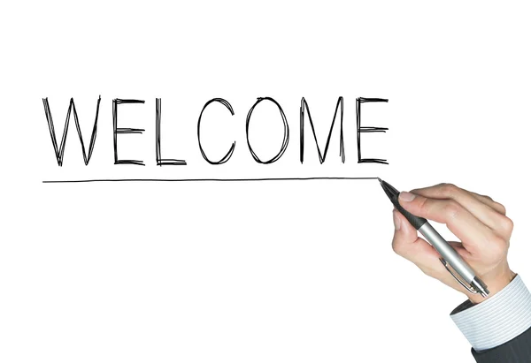 Welcome written by hand — Stock Photo, Image