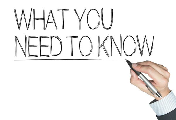 Need to know written by hand — Stock Photo, Image