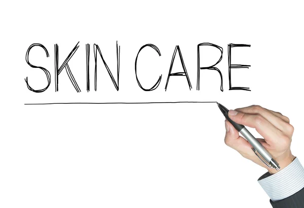 Skin care written by hand — Stock Photo, Image