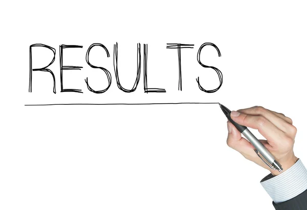 Results written by hand — Stock Photo, Image