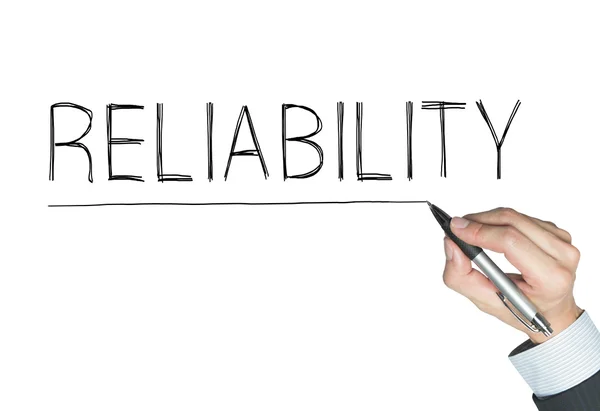Reliability written by hand — Stock Photo, Image