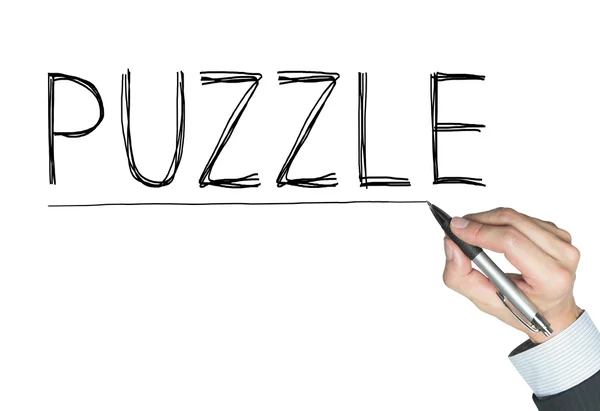Puzzle written by hand — Stock Photo, Image