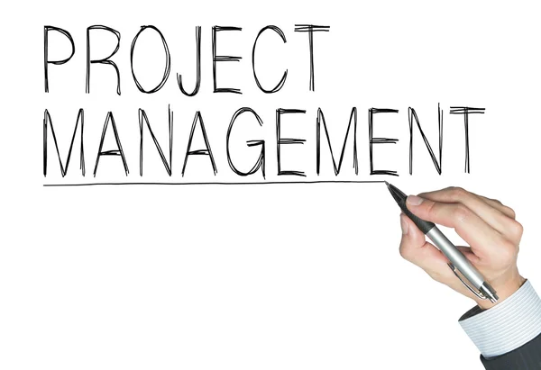 Projectmanagement met de hand geschreven — Stockfoto