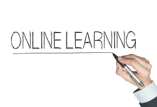 Aprendizagem online escrita à mão — Fotografia de Stock
