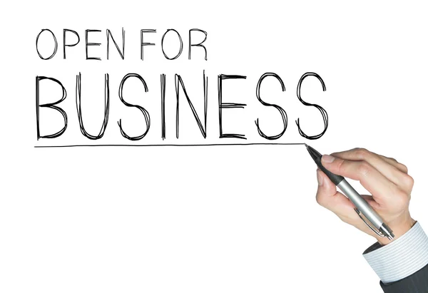 Ανοικτή για τις επιχειρήσεις που είναι γραμμένες με το χέρι — Φωτογραφία Αρχείου
