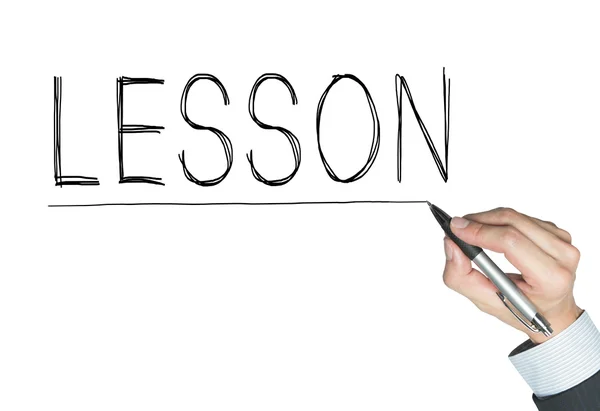 Lesson written by hand — Stock Photo, Image