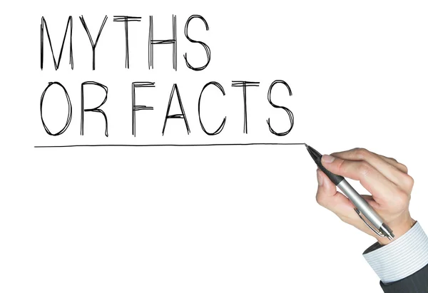 Myth fact written by hand — Stock Photo, Image