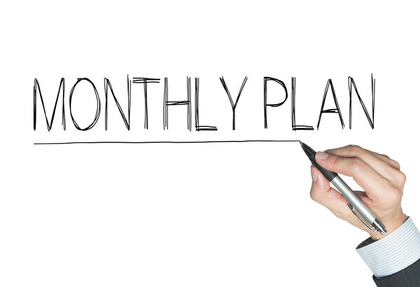 monthly plan written by hand