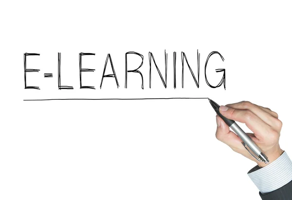 E-learning written by hand — Stock Photo, Image