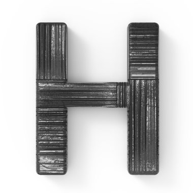 3D siyah harf h