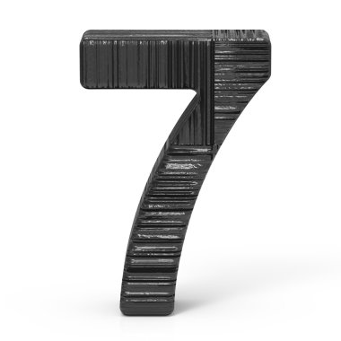 3D siyah sayı 7