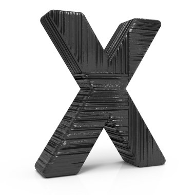 3D siyah harf x
