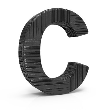 3D siyah harf c