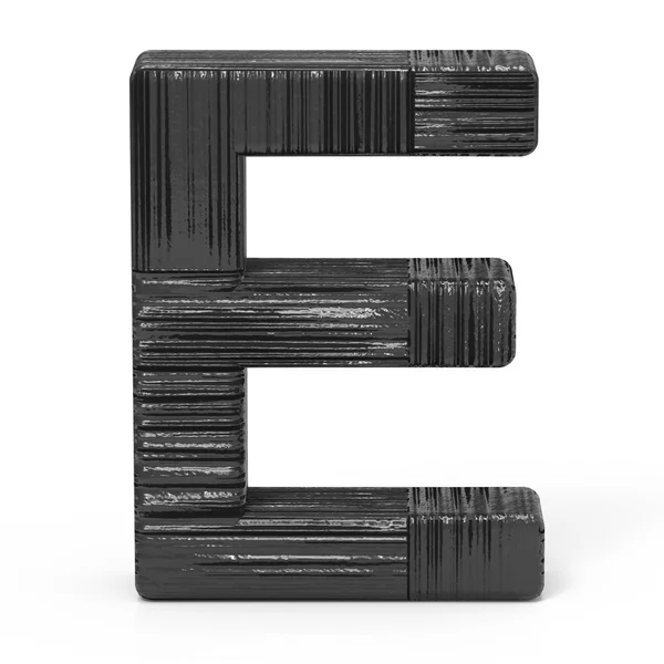 3D schwarzer Buchstabe e — Stockfoto