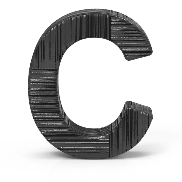 3d 黑色字母 c — 图库照片