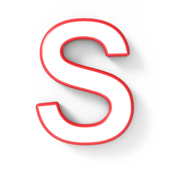 3d white letter S with red frame — Stock Photo, Image