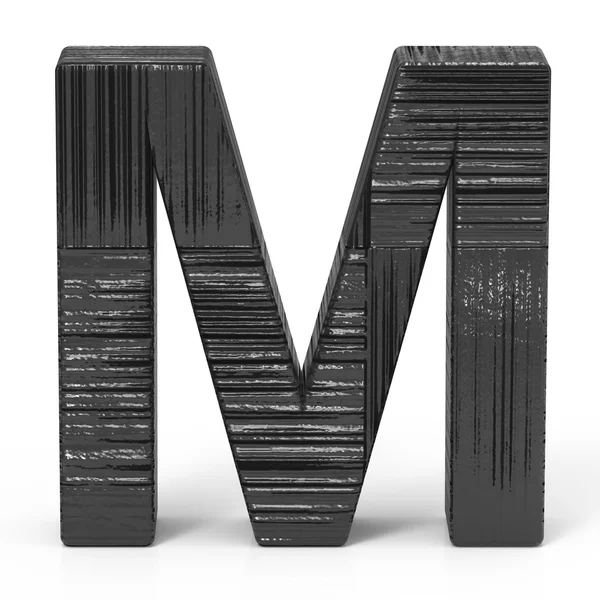 3d nero lettera M — Foto Stock