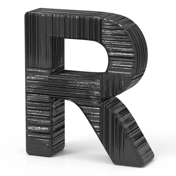 3d 黑色字母 r — 图库照片