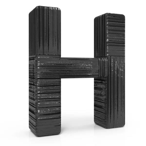 3D černé písmeno h — Stock fotografie