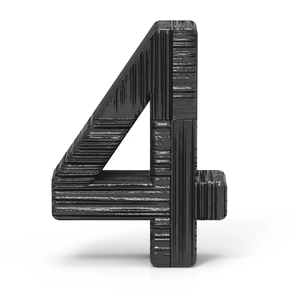 3d black number 4 — Stock Photo, Image