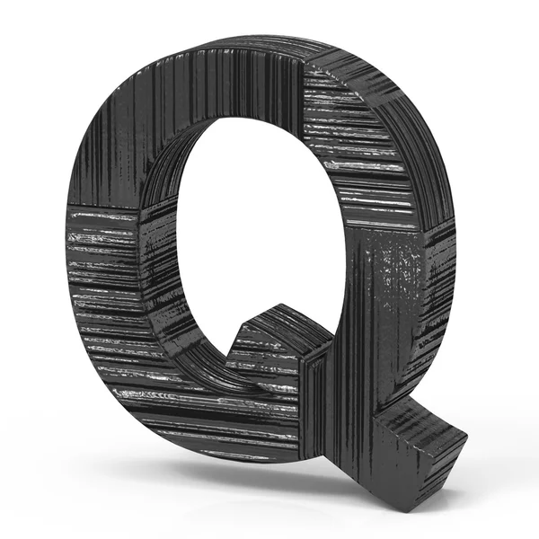 3d 黑色字母 q — 图库照片