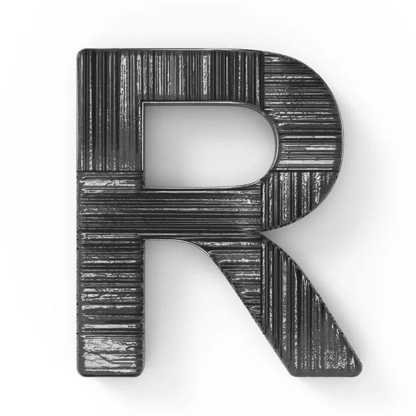 3d 黑色字母 r — 图库照片