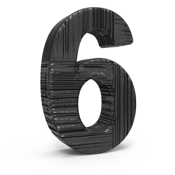 3d numero nero 6 — Foto Stock