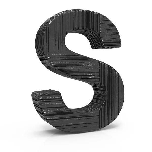 3D czarna litera s — Zdjęcie stockowe