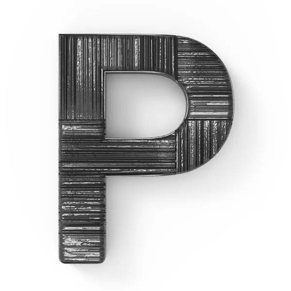 3D svart bokstaven p — Stockfoto