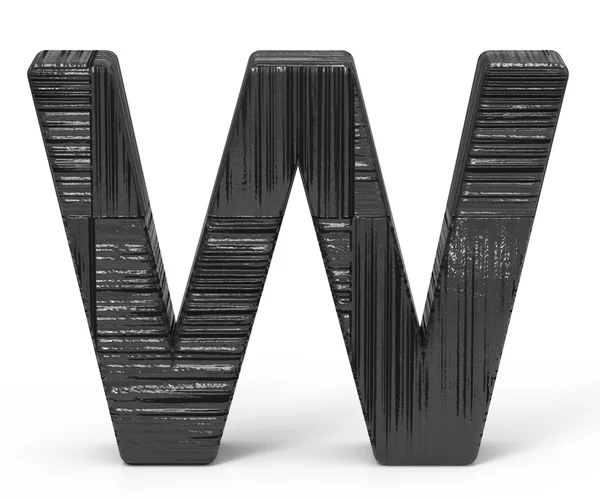 3D siyah harf w — Stok fotoğraf