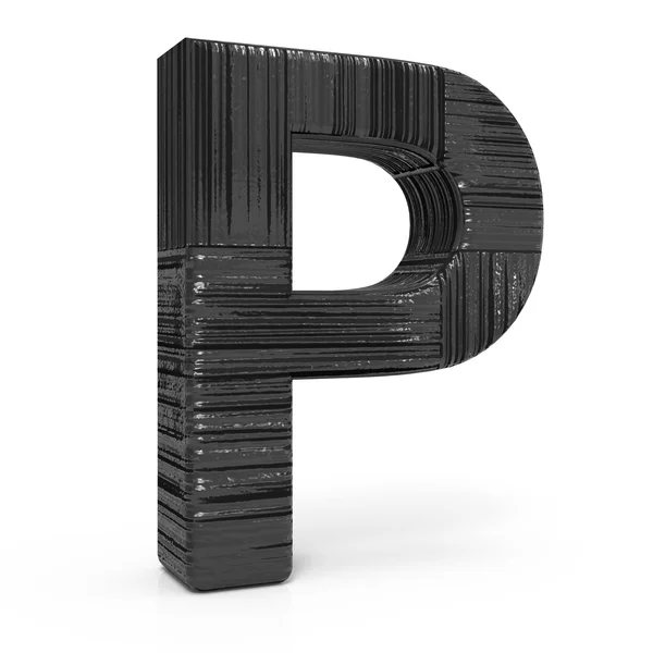 3D černé písmeno p — Stock fotografie