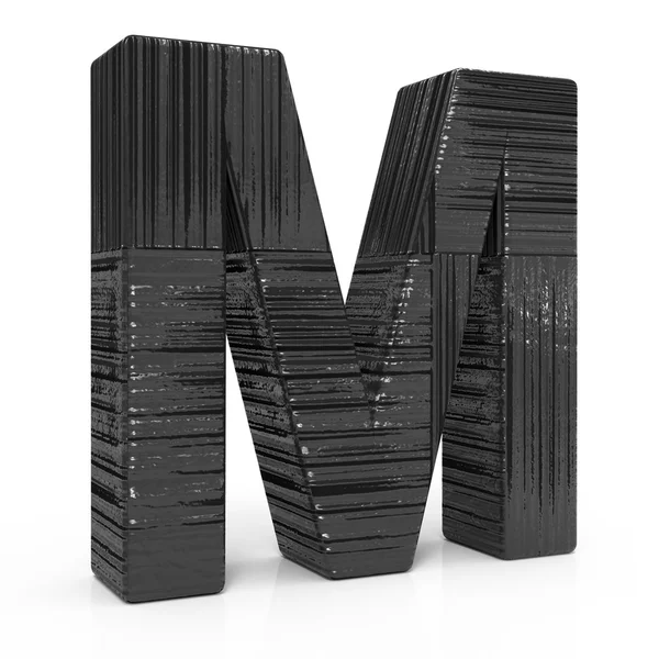 3d black letter M — Stock Photo, Image